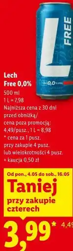 Lidl Lech Free 0,0% oferta