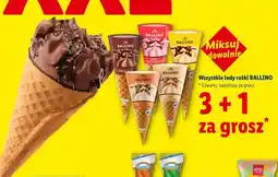 Lidl Wszystkie lody rożki BALLINO 3 + 1 za grosz oferta