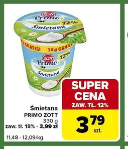 Carrefour Express Śmietana PRIMO ZOTT zaw. tł. 12% oferta