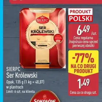 ALDI Ser Królewski w plastrach SIERPC oferta