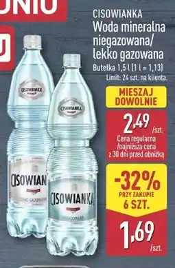 ALDI Woda mineralna niegazowana CISOWIANKA oferta