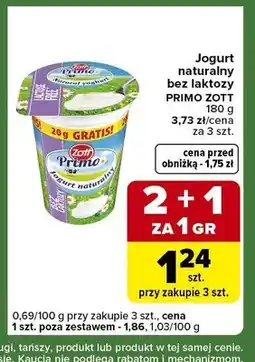 Carrefour Express Jogurt naturalny bez laktozy Primo Zott oferta
