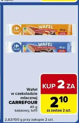 Carrefour Express Wafel w czekoladzie mlecznej Carrefour kakaowy oferta