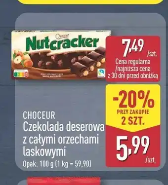 ALDI Czekolada deserowa z całymi orzechami laskowymi Choceur Nutcracker oferta