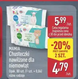 ALDI Chusteczki nawilżane dla niemowląt MAMIA oferta