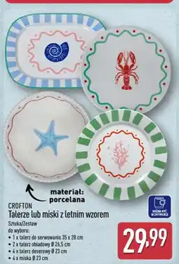 ALDI Talerz do serwowania z letnim wzorem Crofton porcelana 35x28cm oferta