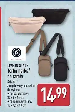 ALDI Torba nerka LIVE IN STYLE 30x8x16cm oferta