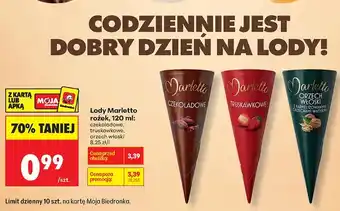 Biedronka Lody Marletto rożek truskawkowe oferta
