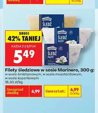 Biedronka Filety śledziowe w sosie śmietanowym Marinero oferta
