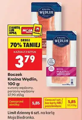 Biedronka Boczek surowy wędzony Kraina Wędlin oferta
