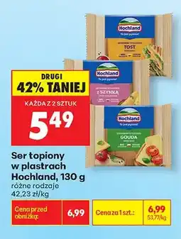 Biedronka Ser topiony w plastrach Hochland z szynką oferta