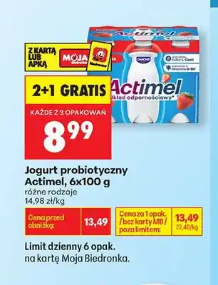 Biedronka Jogurt probiotyczny Actimel 6-pak oferta