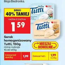 Biedronka Serek homogenizowany Tutti kokosowy oferta