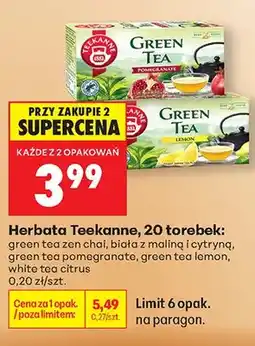 Biedronka Herbata Teekanne green tea lemon oferta