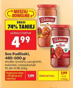 Biedronka Sos Pudliszki słodko-kwaśny oferta