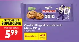 Biedronka Ciastka Pieguski z czekoladą Milka oferta