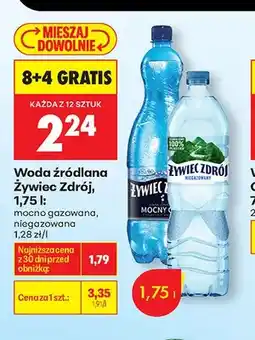 Biedronka Woda źródlana Żywiec Zdrój mocno gazowana oferta