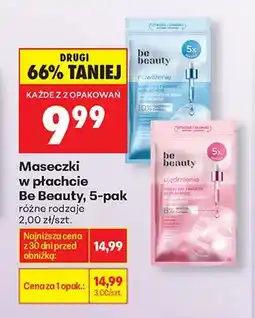 Biedronka Maseczki w płachcie Be Beauty 5-pak oferta
