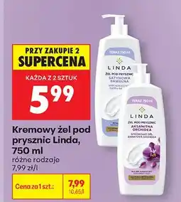 Biedronka Kremowy żel pod prysznic Linda Satynowa Bawełna oferta