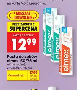 Biedronka Pasta do zębów elmex Przeciw Próchnicy 50/75ml oferta