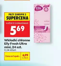 Biedronka Wkładki chłonne Elly Fresh Ultra mini 24szt oferta
