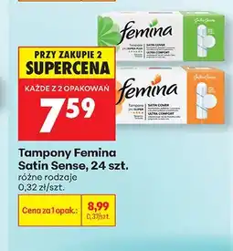 Biedronka Tampony Femina Satin Sense 24szt oferta