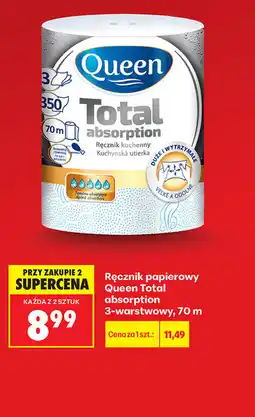 Biedronka Ręcznik papierowy Queen Total absorption 3-warstwowy, 70 m oferta