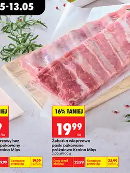 Biedronka Żeberka wieprzowe paski pakowane próżniowo Kraina Mięs oferta