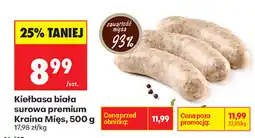 Biedronka Kiełbasa biała surowa premium Kraina Mięs oferta