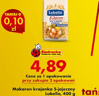 Biedronka Makaron krajanka 5-jajeczny Lubella oferta