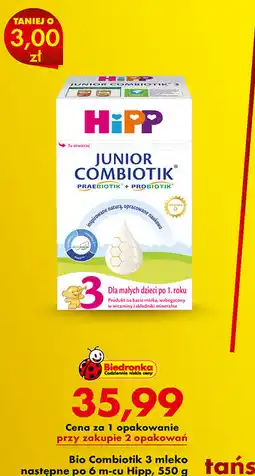 Biedronka Bio Combiotik 3 mleko następne po 6 m-cu Hipp oferta