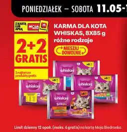 Biedronka Karma dla kota WHISKAS, 8x85 g różne rodzaje oferta