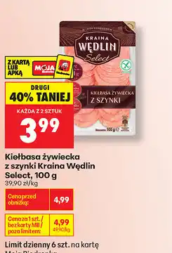 Biedronka Kiełbasa żywiecka z szynki Kraina Wędlin Select oferta