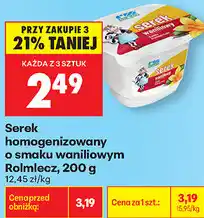 Biedronka Serek homogenizowany o smaku waniliowym Rolmlecz oferta