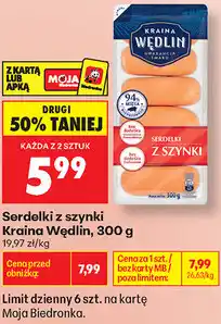 Biedronka Serdelki z szynki Kraina Wędlin oferta