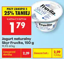 Biedronka Jogurt naturalny Skyr Fruvita oferta