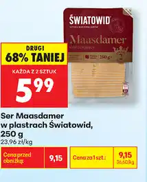 Biedronka Ser Maasdamer w plastrach Światowid oferta