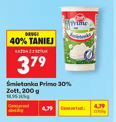 Biedronka Śmietanka Primo 30% Zott oferta
