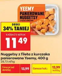 Biedronka Nuggetsy z fileta z kurczaka panierowane Yeemy oferta