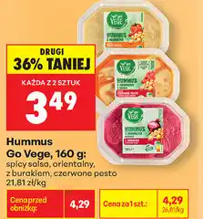 Biedronka Hummus Go Vege, 160 g: spicy salsa, orientalny, z burakiem, czerwone pesto oferta