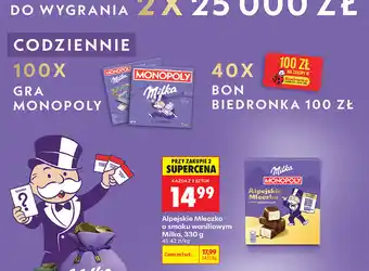 Biedronka Alpejskie Mleczko o smaku waniliowym Milka oferta