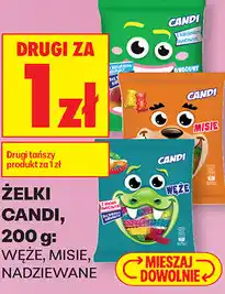 Biedronka ŻELKI CANDI, 200 g: WĘŻE, MISIE, NADZIEWANE oferta