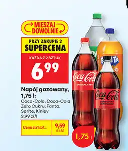 Biedronka Napój gazowany, 1,75 l: Coca-Cola, Coca-Cola Zero Cukru, Fanta, Sprite, Kinley oferta