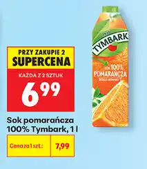 Biedronka Sok pomarańcza 100% Tymbark oferta