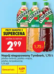 Biedronka Napój niegazowany Tymbark, 1,75 l: jabłko-wiśnia, jabłko-mięta, jabłko-brzoskwinia oferta