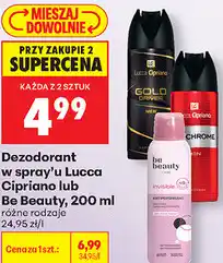 Biedronka Dezodorant w spray'u Lucca Cipriano lub Be Beauty oferta