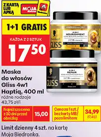 Biedronka Maska do włosów Gliss 4w1 Haptiq oferta