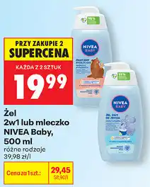 Biedronka Żel 2w1 lub mleczko NIVEA Baby oferta