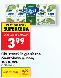 Biedronka Chusteczki higieniczne Mentolowe Queen, 10x10 szt oferta