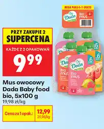 Biedronka Mus owocowy Dada Baby food bio oferta